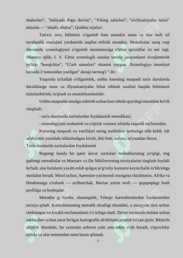 TARIX VA IJTIMOIY FANLARNI OʻQITISHDA XARITA TURLARI VA ULARNING AHAMIYATI 7