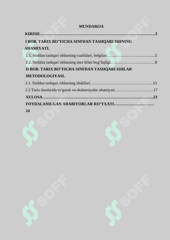 TARIX BO’YICHA SINFDAN TASHQARI OLIB BORILADIGAN ISHLAR 2