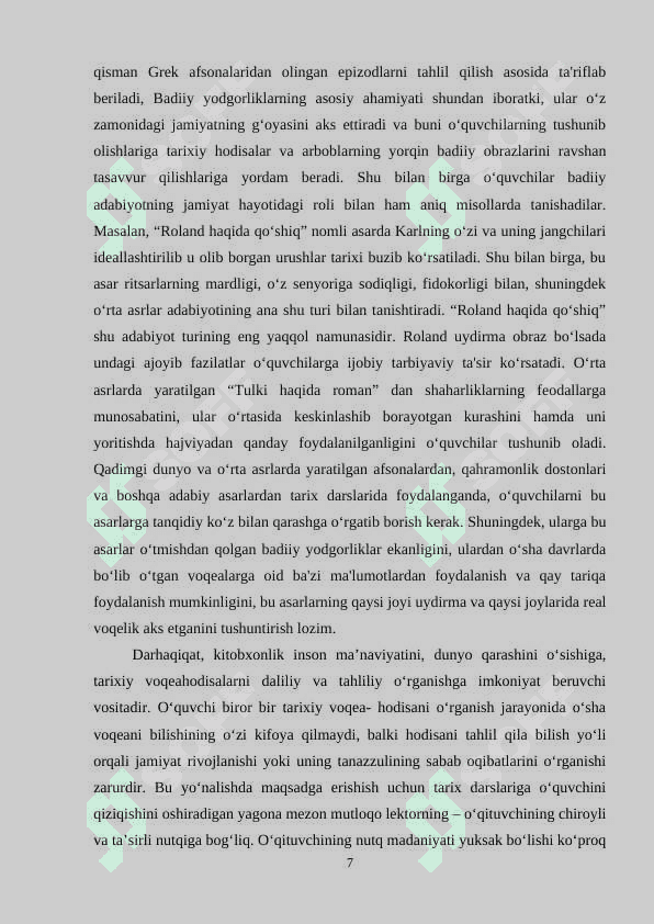 8-SINF O’ZBEKISTON TARIXI FANINI O’QITISHDA TARIXIY MANBALAR VA ADABIYOTLARDAN FOYDALANISH 7