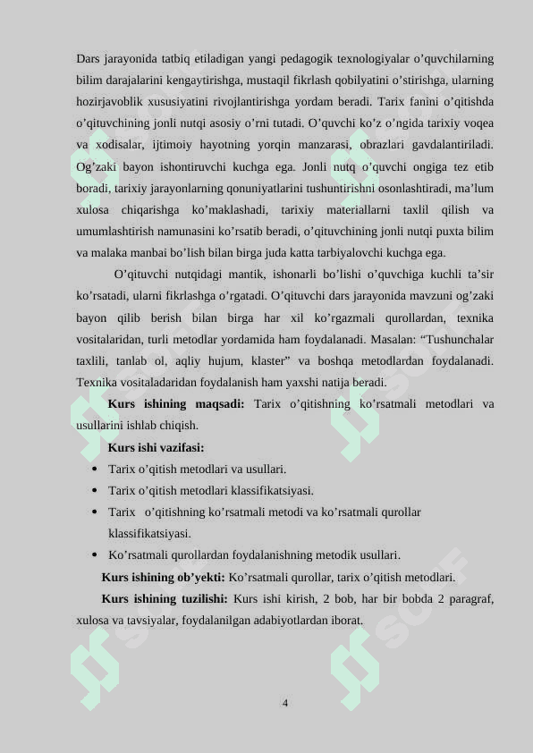 Tarix fanini o'qitishning ko'rsatmali metodlari 4