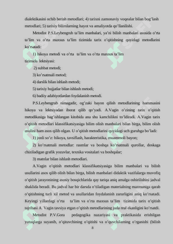 Tarix fanini o'qitishning ko'rsatmali metodlari 8