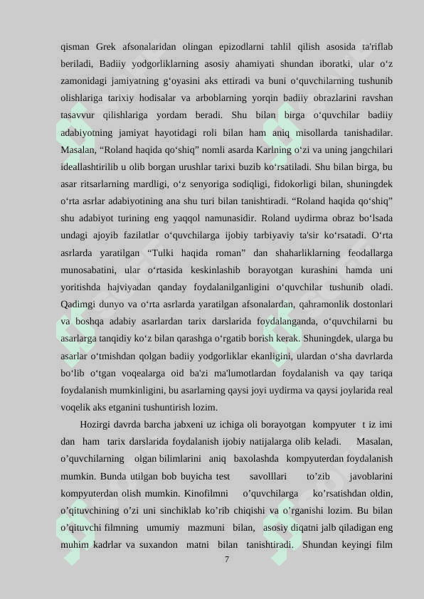 9-sinf Jaxon tarixini o’qitishda tarixiy manbalar va adabiyotlardan foydalanish 7