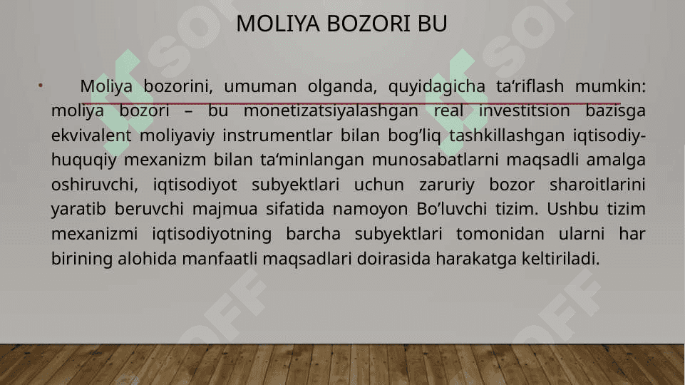 MOLIYA BOZORLARI 4