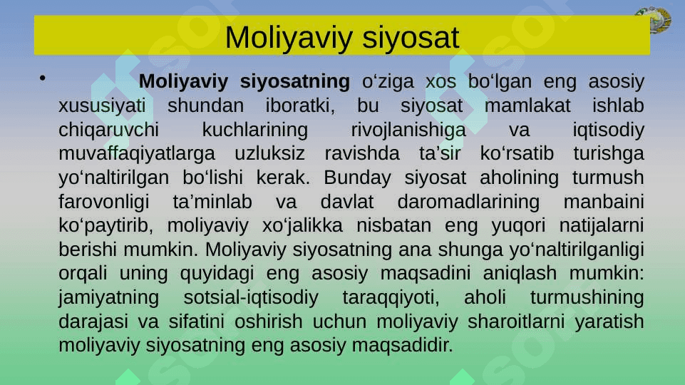 Moliyaviy siyosat 5