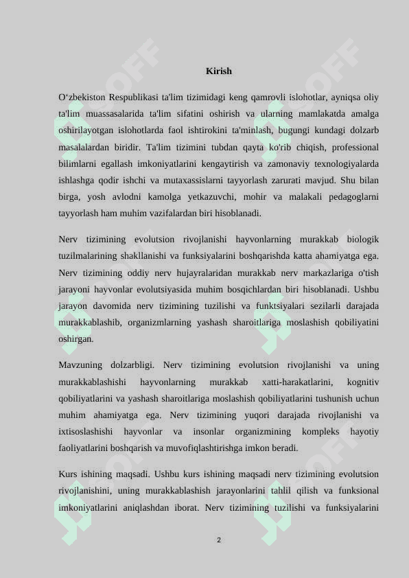 Nerv tizimining evolutsion tarixi 2