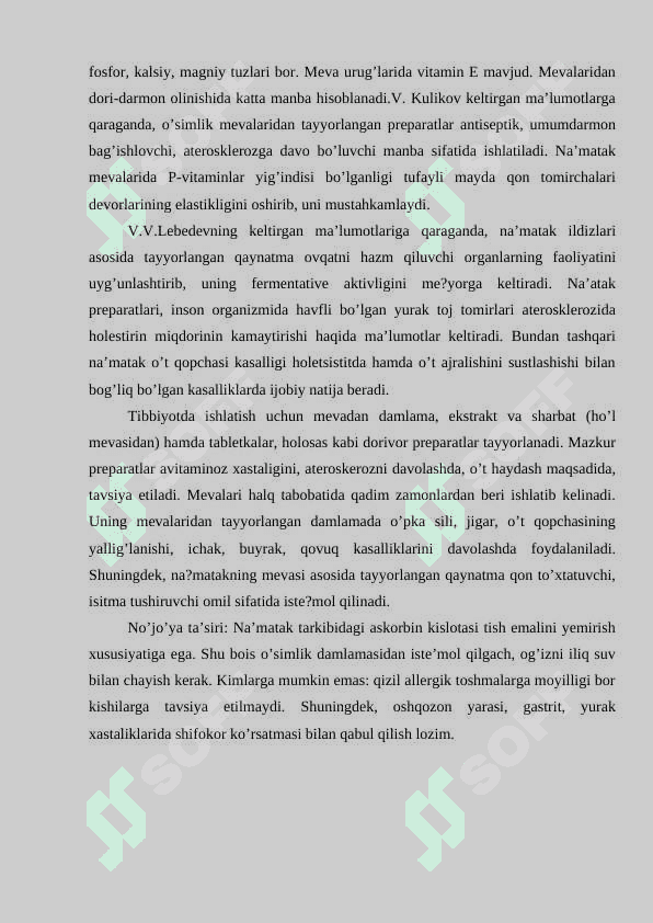 Ranodoshlar ( rosaceae) oilasining  asosiy turkumi  turlari va ularning amaliy ahamiyati 6