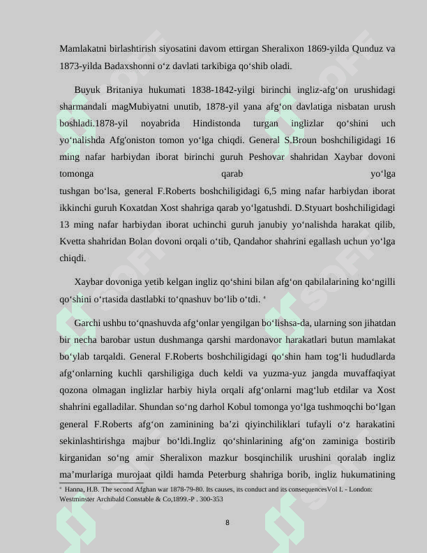 XIX ASRNING IKKINCHI YARIMIDA AFGʻONISTON VA QO’SHNI DAVLATLARDAGI SIYOSIY VOQEALAR 8