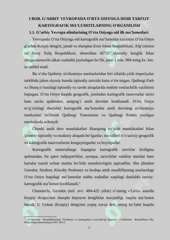 YEVROPADA YARATILGAN XONLIKLAR DAVRI O‘RTA OSIYO TARIXIGA OID KARTOGRAFIK TADQIQOTLAR 7