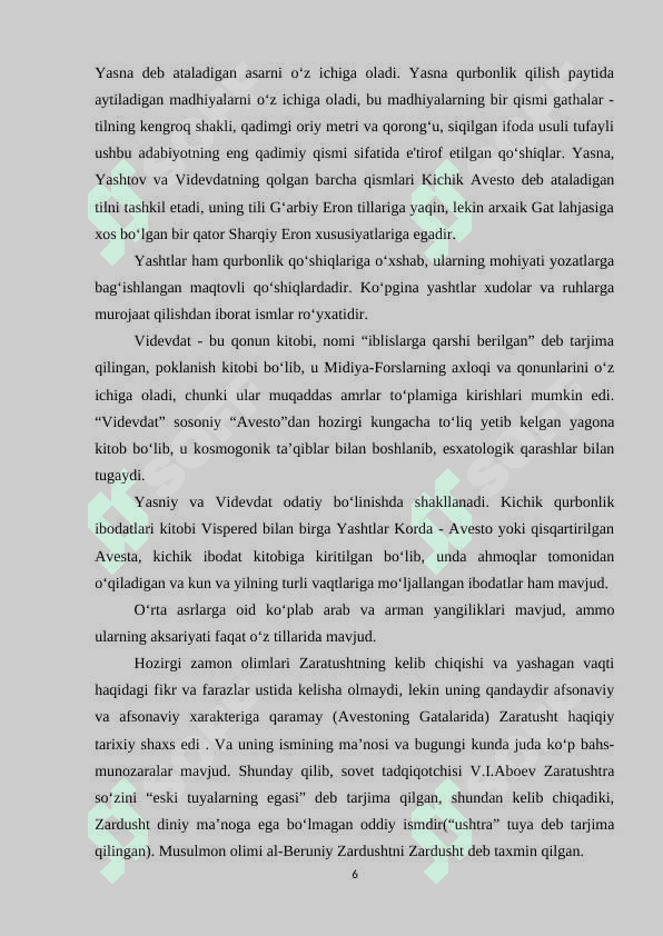 ZARDUSHTIYLIK DINI VA UNING BOSHQA DINLARGA TA’SIRI 6