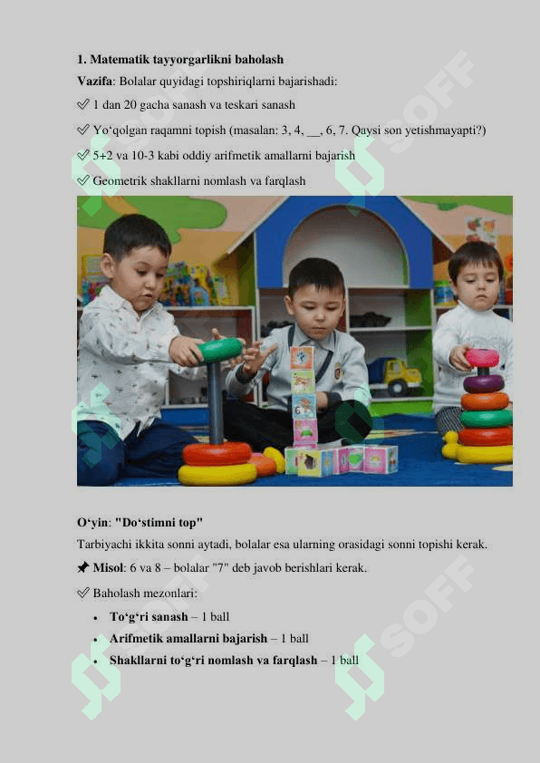 6-7 yoshli bolalarning maktabga tayyorgarligini baholash metodlari 4