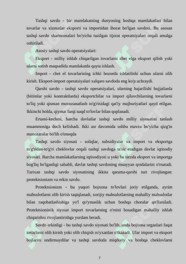 Tashqi savdo siyosati 7