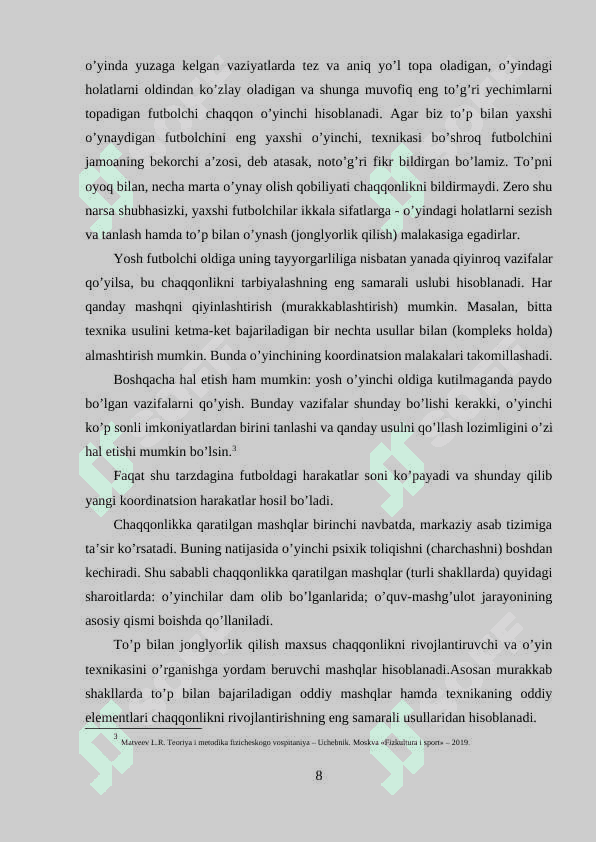 FUTBOL O’YINI JARAYONIDA PEDAGOGIK KUZATUVNI O’TKAZISH 8