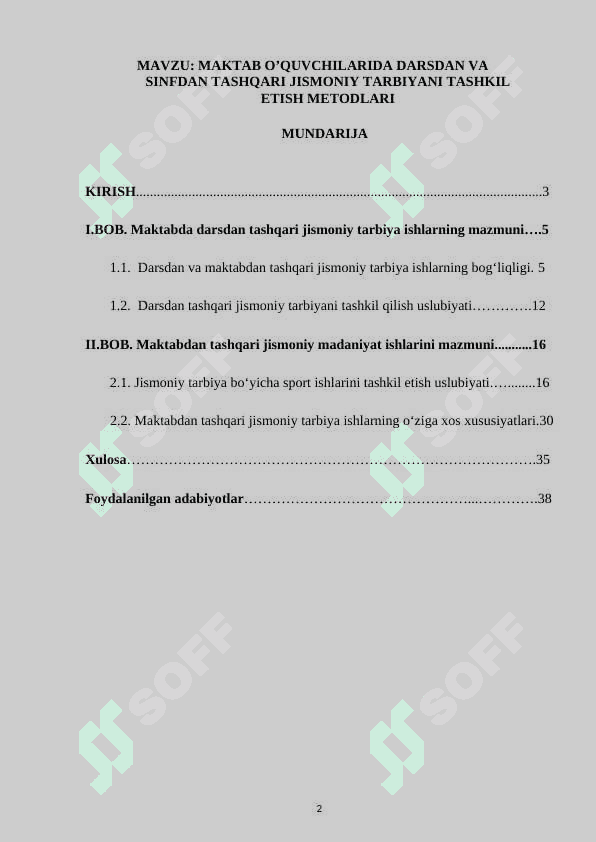 MAKTAB O’QUVCHILARIDA DARSDAN VA SINFDAN TASHQARI JISMONIY TARBIYANI TASHKIL ETISH METODLARI 2