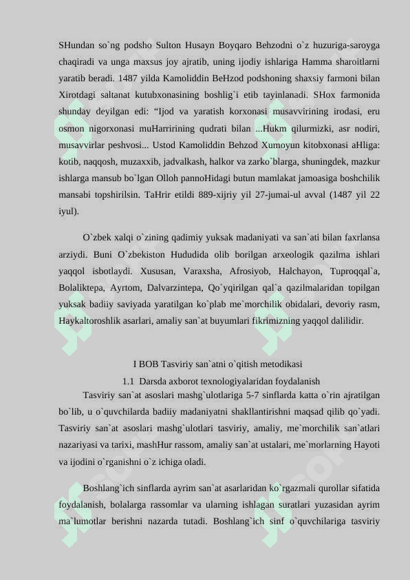 TASVIRIY SAN’AT DARSLARIDA AXBOROT TEXNOLOGIYASIDAN FOYDALANISH 3