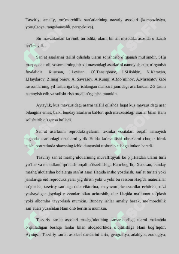TASVIRIY SAN’AT DARSLARIDA AXBOROT TEXNOLOGIYASIDAN FOYDALANISH 6