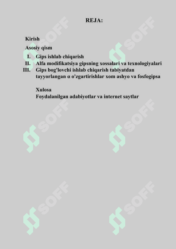 Alfa modifikasiyali gips xossalari va texnologiyalari 2