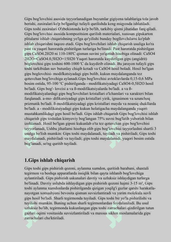 Alfa modifikasiyali gips xossalari va texnologiyalari 4