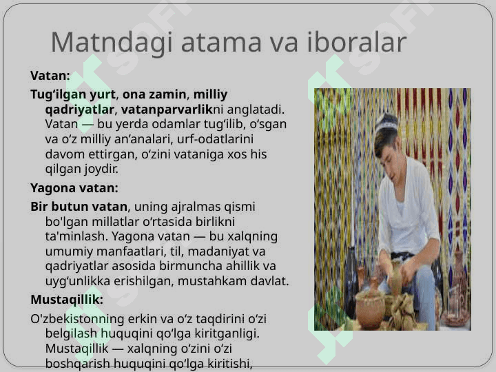 O'zbekiston yagona Vatan. o'zbek tilida tovushlar ..pptx 7