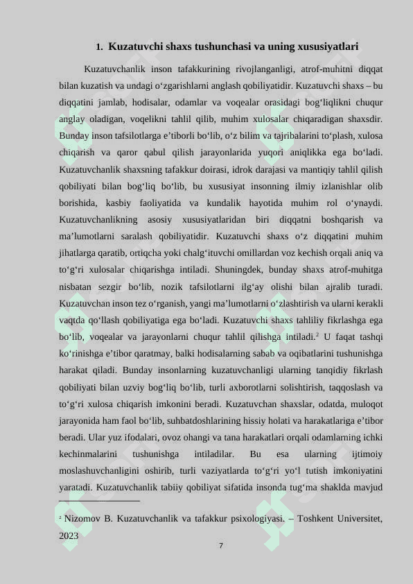Kuzatuvchi shaxs va uning madaniyati 7