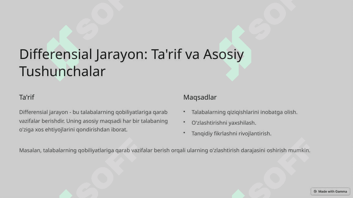 Differensial va Individual Jarayonga Kreativ Yondashuv 2