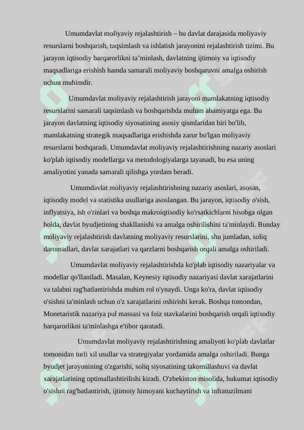 Moliyaviy rejalashtirishning umumdavlat va hududiy darajalari va ularning o'ziga xos xususiyatlari 4