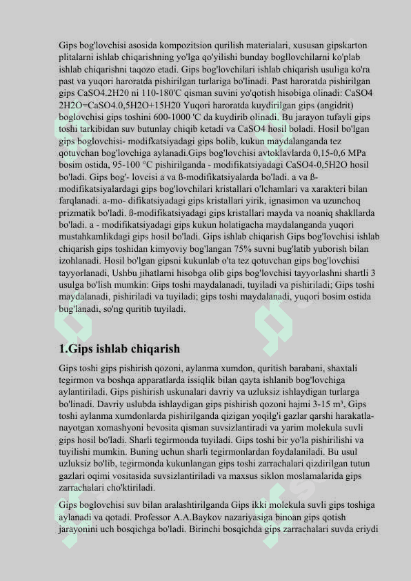 O'zbekistonda gips zavodlar ro’yhati va  yillik maxsuldorligi 4