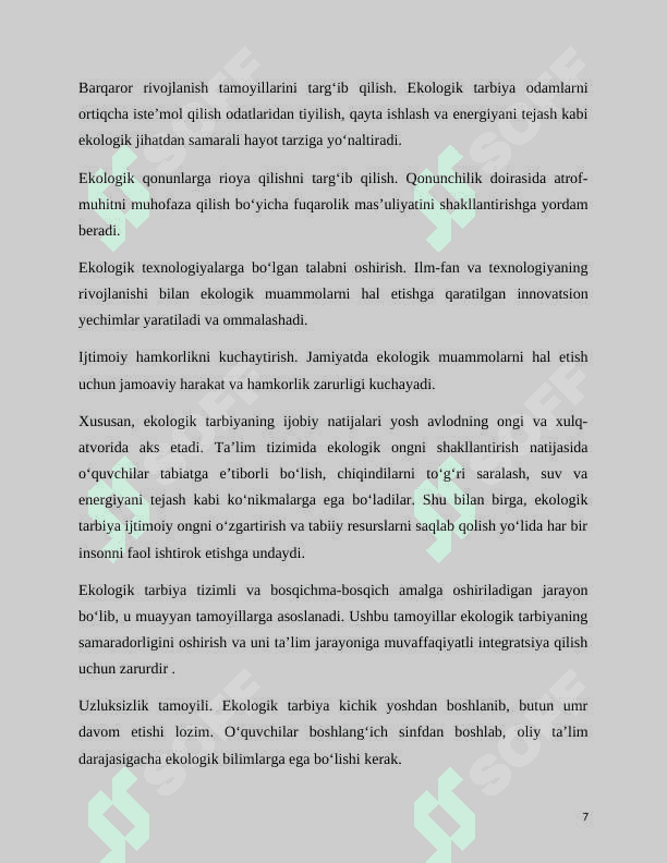 TARBIYAVIY TADBIRLAR VOSITASIDA EKOLOGIK TARBIYANI SHAKLLANTIRISH. 6