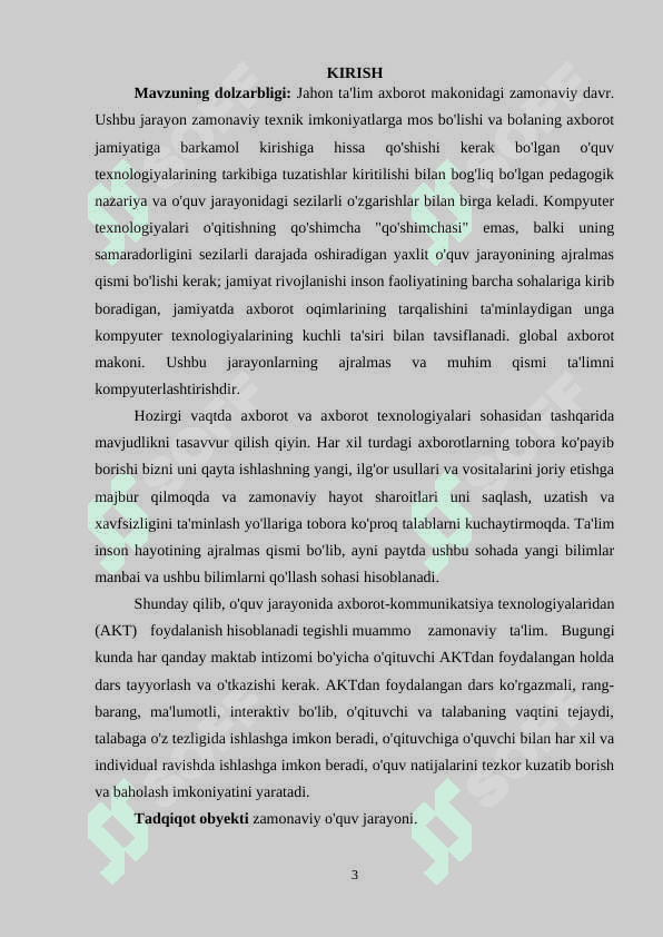 PEDAGOGIKA FANLARINI O‘QITISHDA AXBOROT TEXNOLOGIYALARIDAN FOYDALANISH 2
