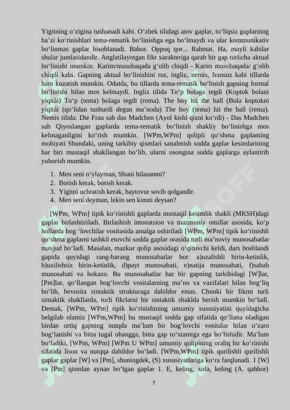 "Badiiy matnda tobe tarkibli qo‘shma gaplar" mavzusida KURS ISHI 7