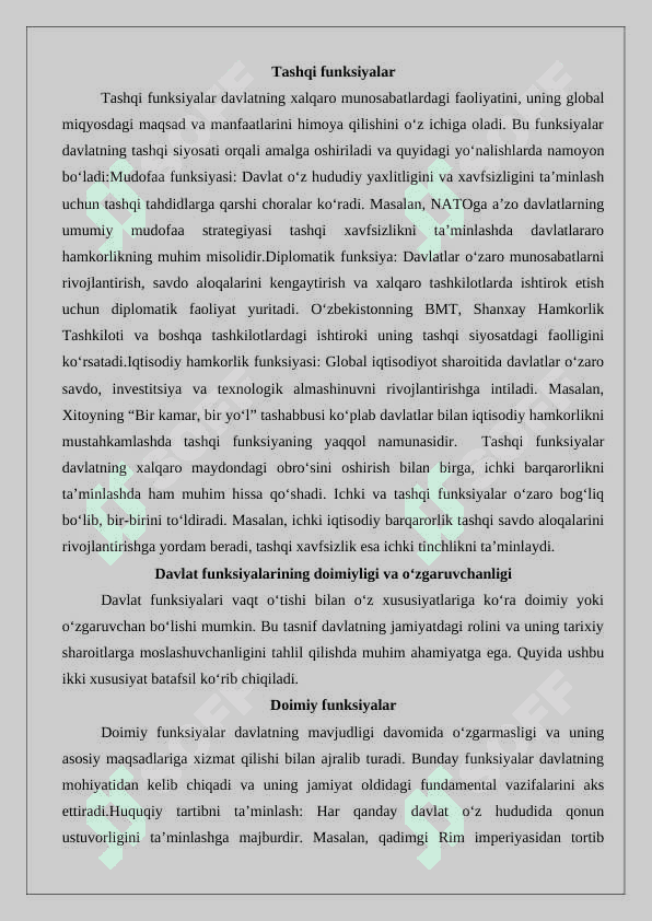 Davlat funksiyalarini turli asoslarga ko‘ra tasniflash 25 6