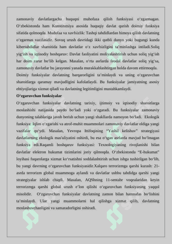 Davlat funksiyalarini turli asoslarga ko‘ra tasniflash 25 7