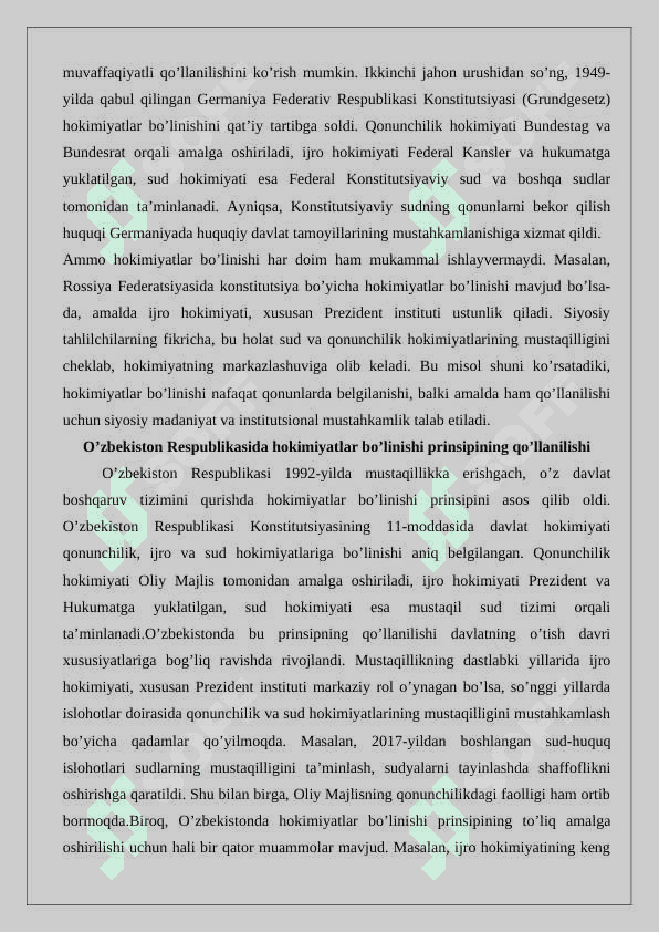 Davlat mexanizmida hokimiyatlar bo'linishi prinsipi 4