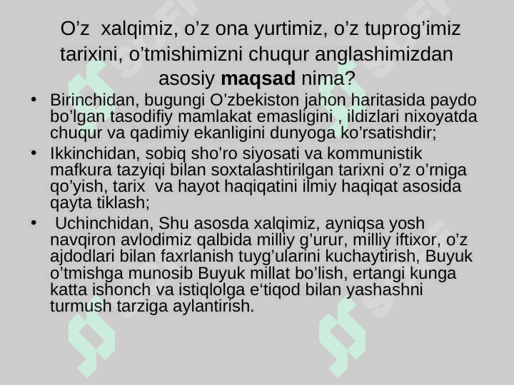 O’zbekiston tarixi fanining predmeti, nazariy metodologik  asoslari, manbalari va  ahamiyati 7