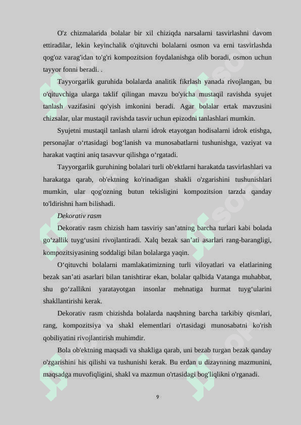 RASM CHIZISH MAKTABGACHA YOSHDAGI BOLALAR UCHUN SAMARALI FAOLIYAT TURI 8
