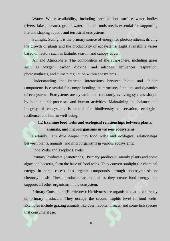 THE INTERCONNECTEDNESS OF PLANTS ANIMALS AND THE ENVIRONMENT 7
