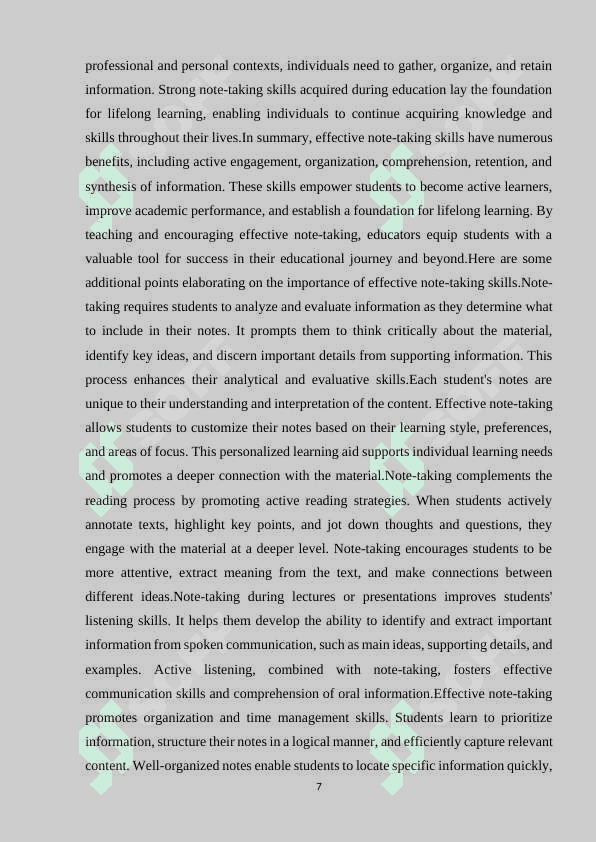 TYPES OFNOTE TAKINGAND WAYS TEACHING THEM  TO THE STUDENTS. 6