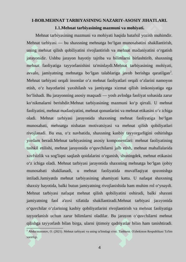 MEHNAT TARBIYASINING NAZARIY ASOSLARI VA MAKTABGACHA TA'LIM TASHKILOTLARIDA MEHNAT TARBIYASINING MAZMUNI 4