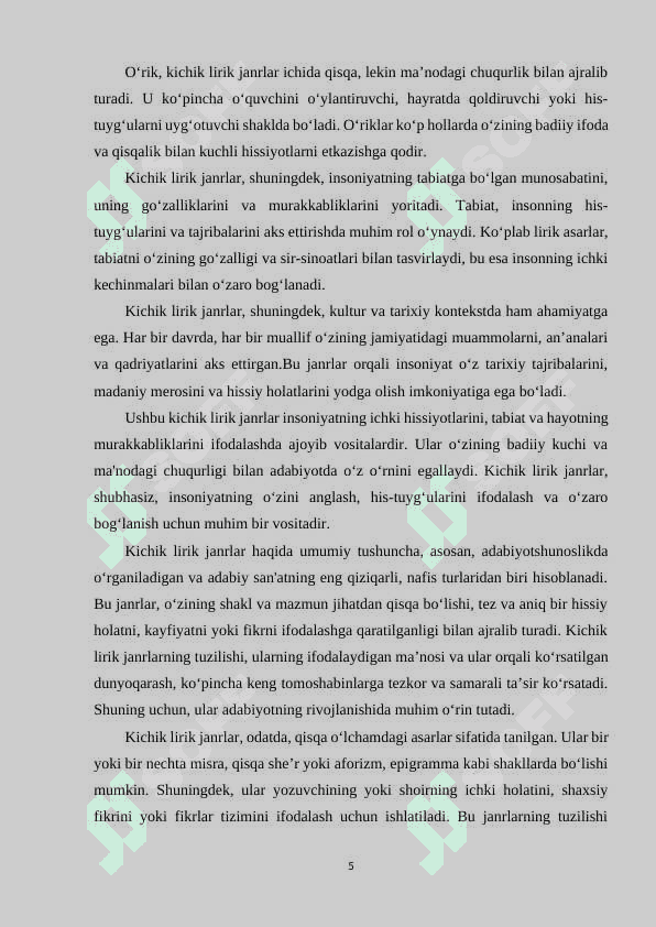 KICHIK LIRIK JANRLAR TAVSIFI. 5