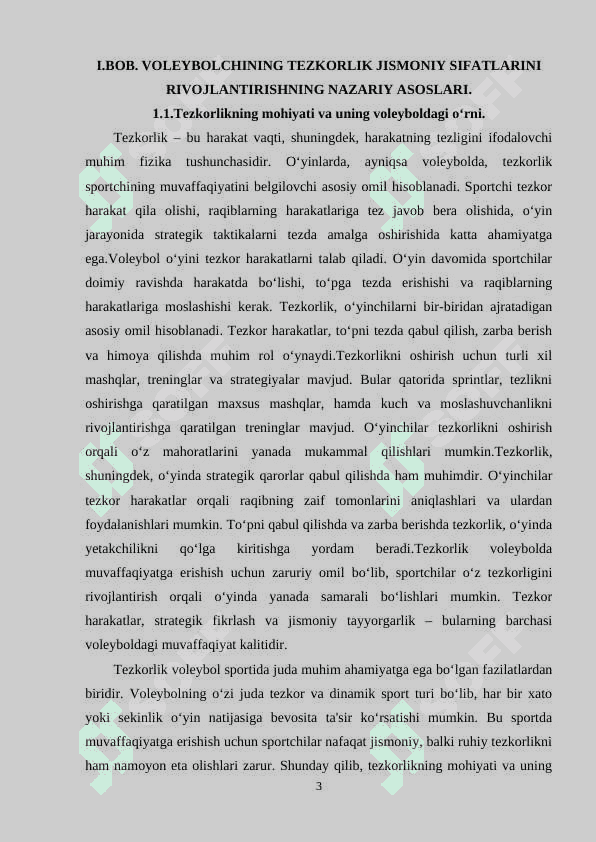 VOLEYBOLCHINING TEZKORLIK JISMONIY SIFATLARINI RIVOJLANTIRISH USULLARI. 2