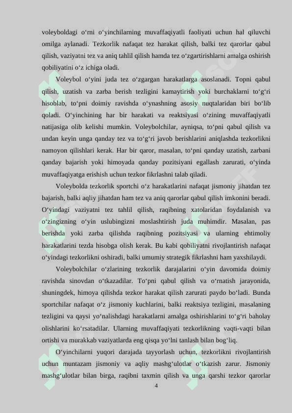 VOLEYBOLCHINING TEZKORLIK JISMONIY SIFATLARINI RIVOJLANTIRISH USULLARI. 3