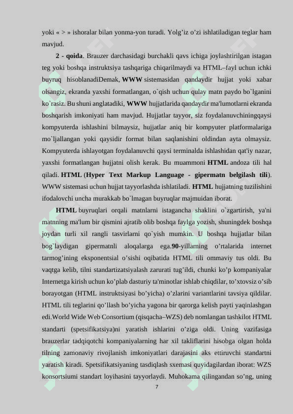 HTML TILI, UNING ASOSIY ELEMENTLARI. JADVAL VA RASM HOSIL QILISH. GIPERMATN VA FREYMLAR JOYLASHTIRISH. 6