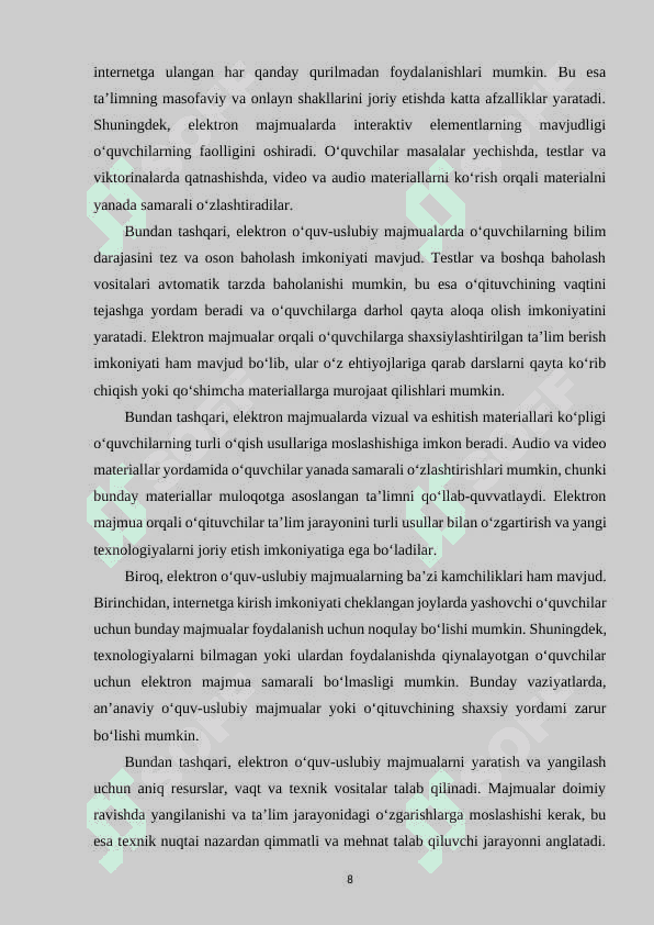 7-SINF INFORMATIKA VA AXBOROT TEXNALOGIYALARI FANIDAN ELEKTRON O‘QUV USLUBIY MAJMUA YARATISH TEXNALOGIYASI 8