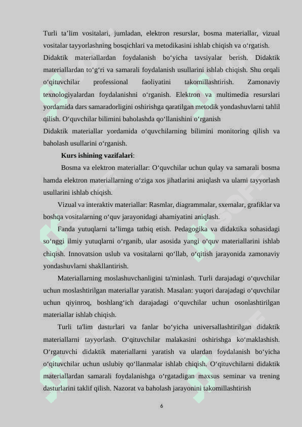 O‘rgatuvchi didaktik materiallar tayyorlash va foydalanish metodikasi 6
