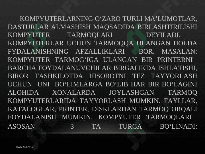 Kompyuter tarmoqlari haqida 2