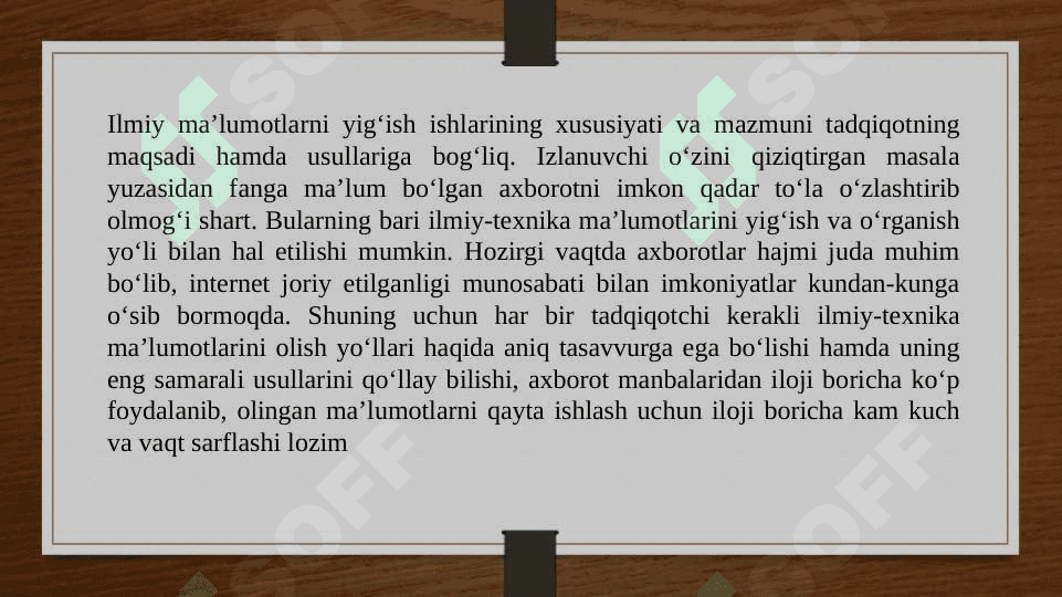 Eksperimental tadqiqotlarni o’tkazish 2