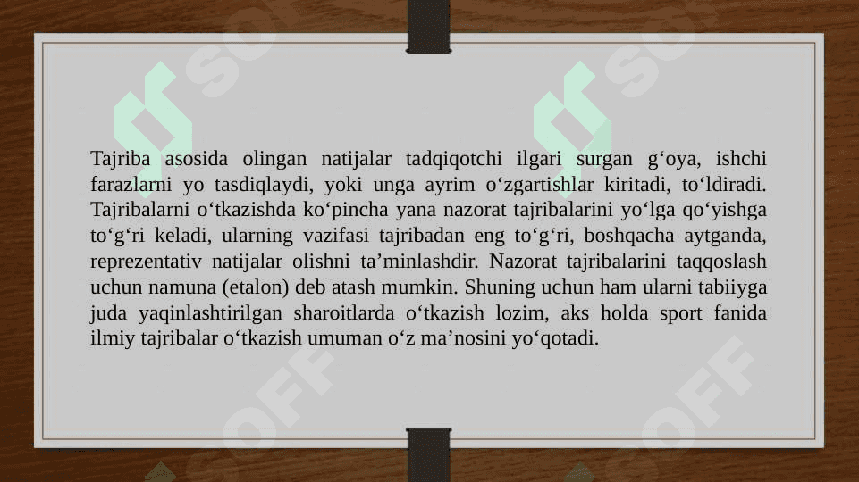 Eksperimental tadqiqotlarni o’tkazish 4