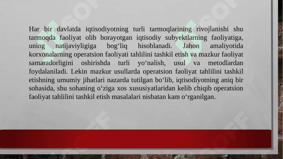 Korxonaning operatsion faoliyatini tahlili 3