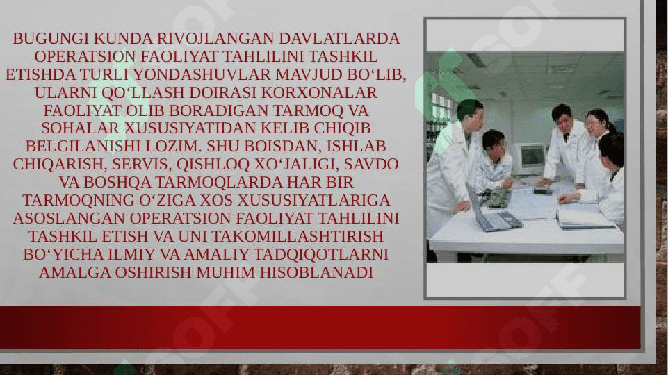 Korxonaning operatsion faoliyatini tahlili 5