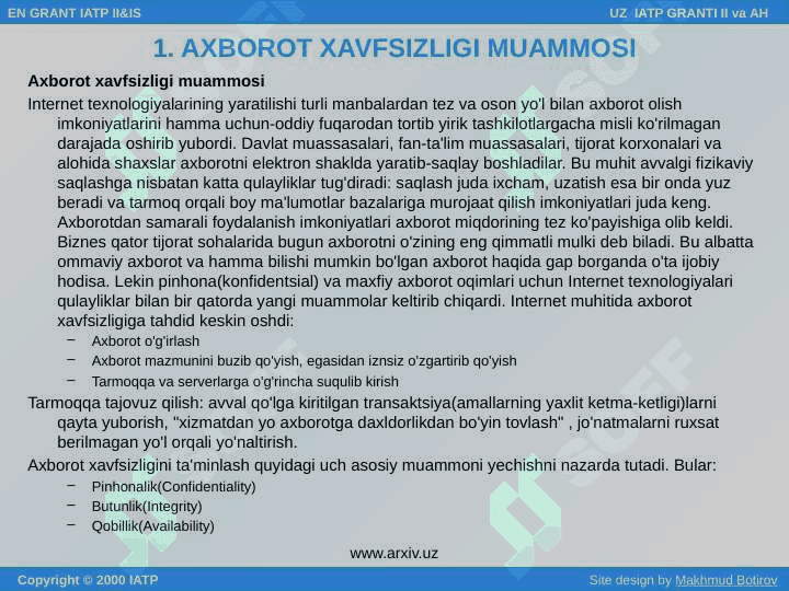 internet tarmog'ida axborot himoyasi 3