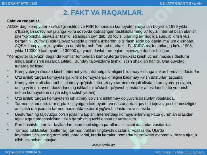 internet tarmog'ida axborot himoyasi 4